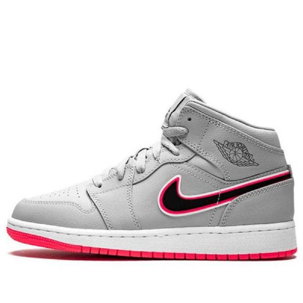 Pánské Basketbalové Boty Nike Air Jordan 1 Mid Tops Gs Šedorůžové