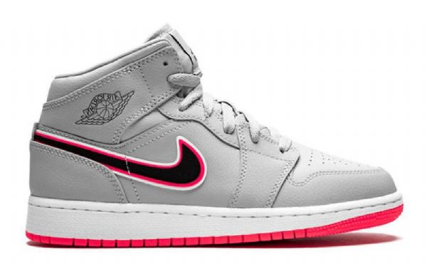 Pánské Basketbalové Boty Nike Air Jordan 1 Mid Tops Gs Šedorůžové