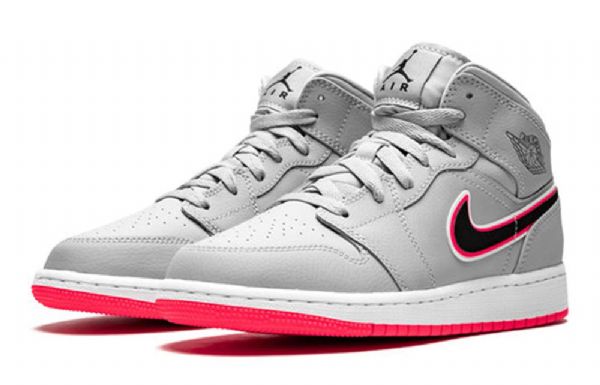 Pánské Basketbalové Boty Nike Air Jordan 1 Mid Tops Gs Šedorůžové