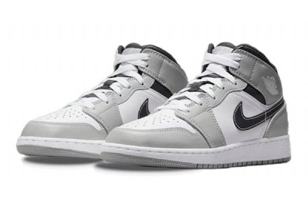 Pánské Basketbalové Boty Nike Air Jordan 1 Mid Tops Gs Světle Šedé