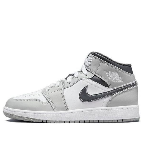 Pánské Basketbalové Boty Nike Air Jordan 1 Mid Tops Gs Světle Šedé