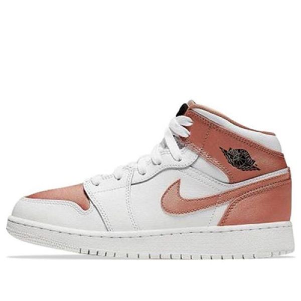 Pánské Basketbalové Boty Nike Air Jordan 1 Mid Tops Gs Z Bílého Růžového Zlata