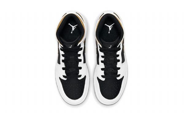 Pánské Basketbalové Boty Nike Air Jordan 1 Mid Tops Gs Z Bílého Zlata