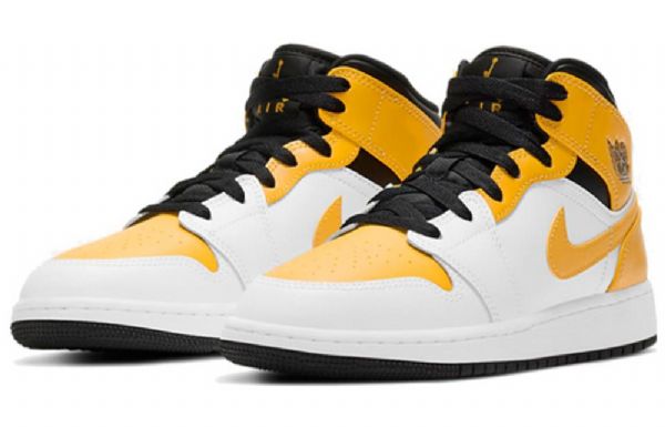 Pánské Basketbalové Boty Nike Air Jordan 1 Mid Tops Gs Zlaté