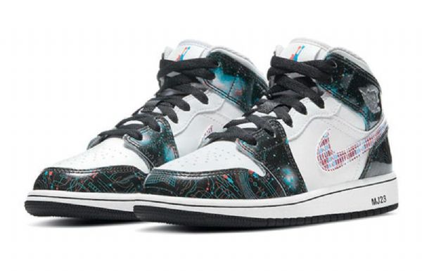 Pánské Basketbalové Boty Nike Air Jordan 1 Mid Tops Se Gs Bílá Černá