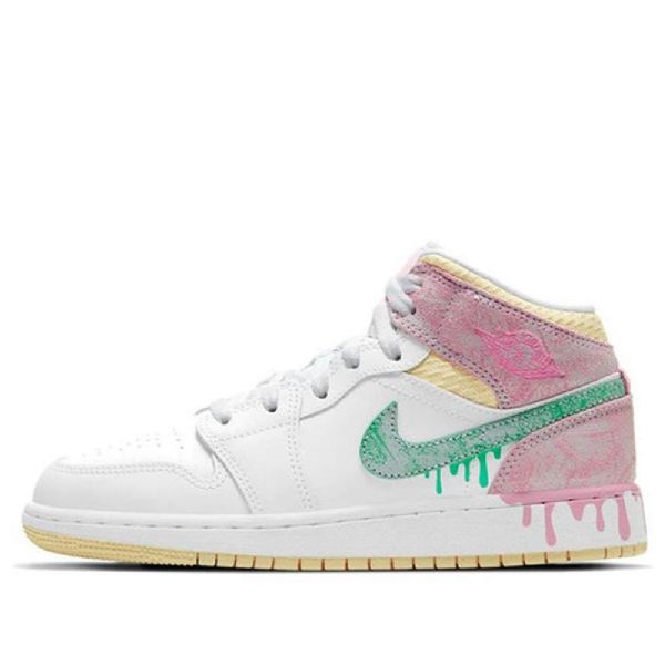 Pánské Basketbalové Boty Nike Air Jordan 1 Mid Tops Se Gs Bílá Růžová