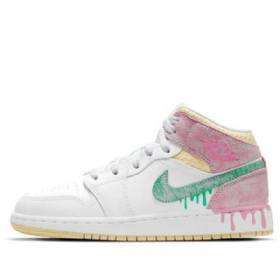 Pánské Basketbalové Boty Nike Air Jordan 1 Mid Tops Se Gs Bílá Růžová