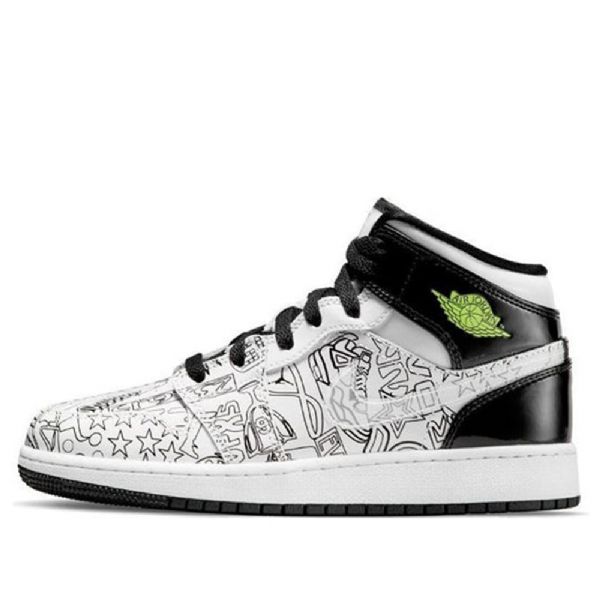 Pánské Basketbalové Boty Nike Air Jordan 1 Mid Tops Se Gs Černá Bílý