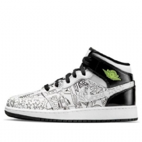 Pánské Basketbalové Boty Nike Air Jordan 1 Mid Tops Se Gs Černá Bílý