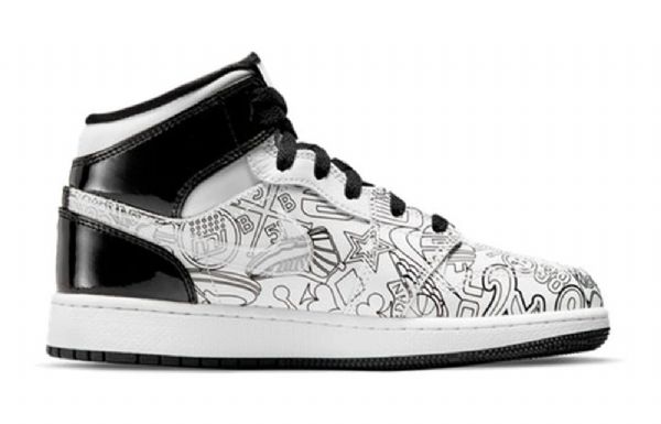 Pánské Basketbalové Boty Nike Air Jordan 1 Mid Tops Se Gs Černá Bílý