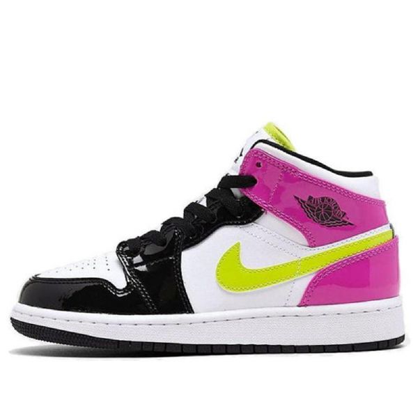 Pánské Basketbalové Boty Nike Air Jordan 1 Mid Tops Se Gs Černá Bílý Fuchsia