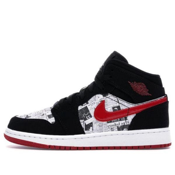 Pánské Basketbalové Boty Nike Air Jordan 1 Mid Tops Se Gs Černá Červený