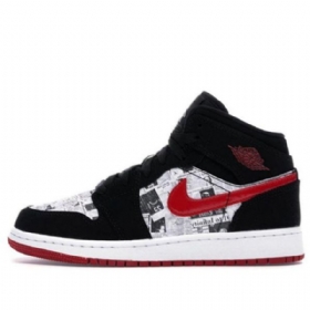 Pánské Basketbalové Boty Nike Air Jordan 1 Mid Tops Se Gs Černá Červený