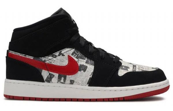 Pánské Basketbalové Boty Nike Air Jordan 1 Mid Tops Se Gs Černá Červený