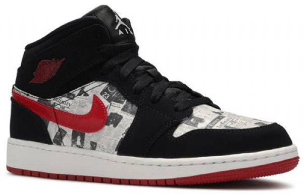 Pánské Basketbalové Boty Nike Air Jordan 1 Mid Tops Se Gs Černá Červený