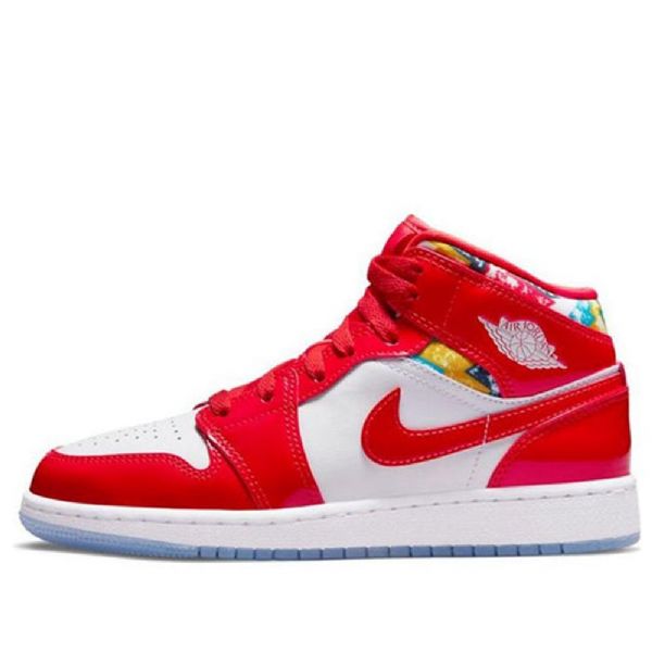 Pánské Basketbalové Boty Nike Air Jordan 1 Mid Tops Se Gs Červený Bílý