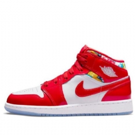 Pánské Basketbalové Boty Nike Air Jordan 1 Mid Tops Se Gs Červený Bílý