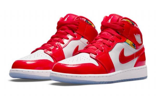 Pánské Basketbalové Boty Nike Air Jordan 1 Mid Tops Se Gs Červený Bílý