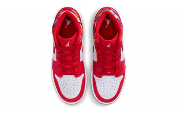 Pánské Basketbalové Boty Nike Air Jordan 1 Mid Tops Se Gs Červený Bílý