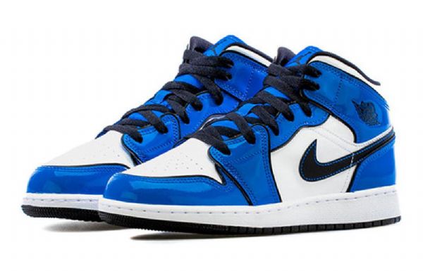 Pánské Basketbalové Boty Nike Air Jordan 1 Mid Tops Se Gs Modré