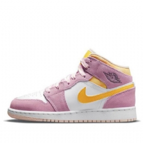 Pánské Basketbalové Boty Nike Air Jordan 1 Mid Tops Se Gs Růžové