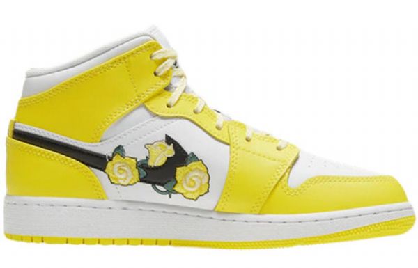Pánské Basketbalové Boty Nike Air Jordan 1 Mid Tops Se Gs Růžový Žlutá