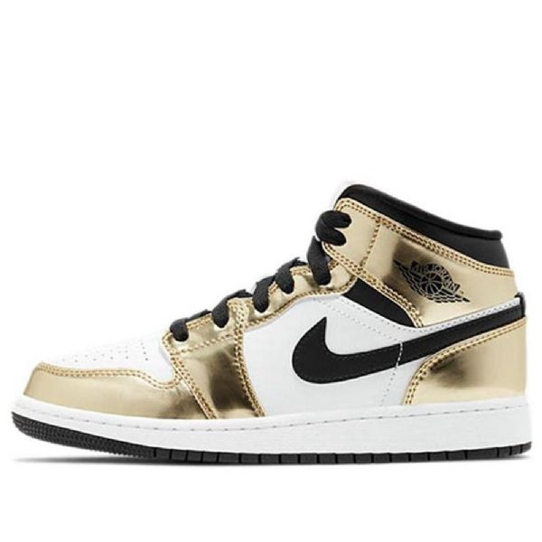 Pánské Basketbalové Boty Nike Air Jordan 1 Mid Tops Se Gs Zlaté
