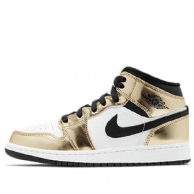 Pánské Basketbalové Boty Nike Air Jordan 1 Mid Tops Se Gs Zlaté