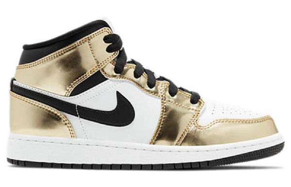 Pánské Basketbalové Boty Nike Air Jordan 1 Mid Tops Se Gs Zlaté