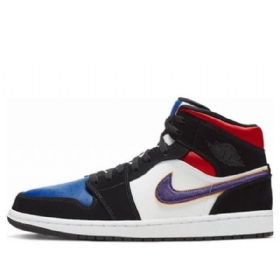 Pánské Basketbalové Boty Nike Air Jordan 1 Mid Tops Se Retro Černá Modrý