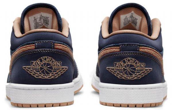 Pánské Basketbalové Boty Nike Air Jordan 1 Nízké Top Se Retro Tmavě Modrá Modrý