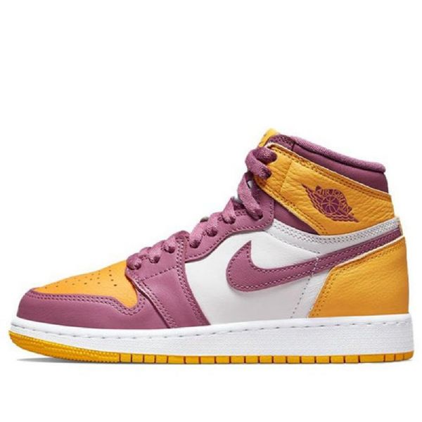 Pánské Basketbalové Boty Nike Air Jordan 1 Retro High Tops Og Gs Žlutá Fialová Bílá