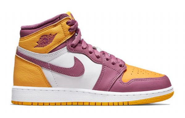 Pánské Basketbalové Boty Nike Air Jordan 1 Retro High Tops Og Gs Žlutá Fialová Bílá