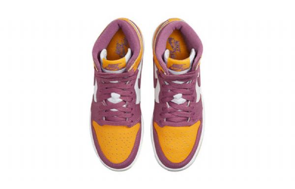 Pánské Basketbalové Boty Nike Air Jordan 1 Retro High Tops Og Gs Žlutá Fialová Bílá