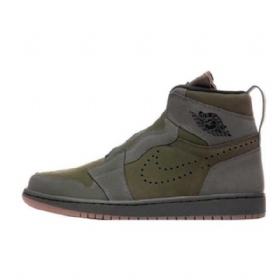 Pánské Boty Nike Air Jordan 1 High Tops Na Zip Pro Muže Olivově Zelené
