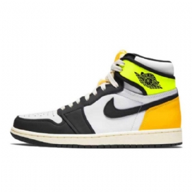 Pánské Boty Nike Air Jordan 1 High Tops Volt Bílý Černá Zlatý