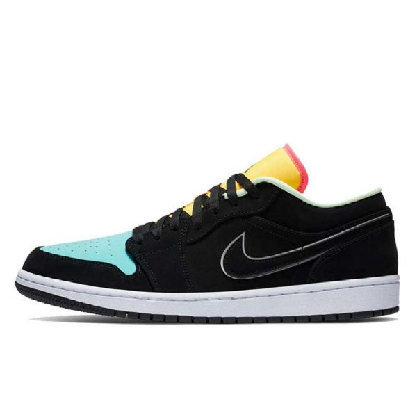 Pánské Boty Nike Air Jordan 1 Low Tops Aurora Černá Zelená Oranžový