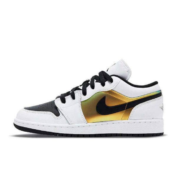 Pánské Boty Nike Air Jordan 1 Low Tops Gs Bílý Černá Zlatý
