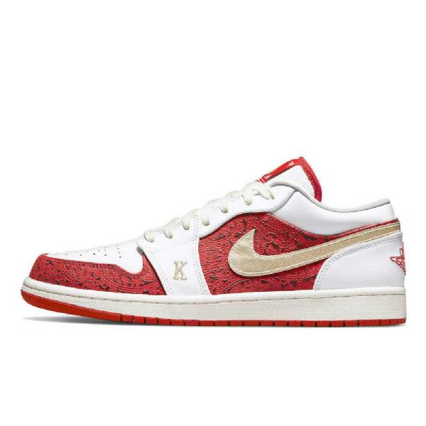 Pánské Boty Nike Air Jordan 1 Low Tops Spades Bílá Červená