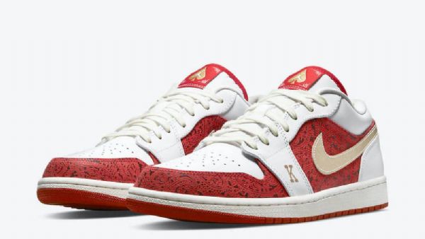 Pánské Boty Nike Air Jordan 1 Low Tops Spades Bílá Červená