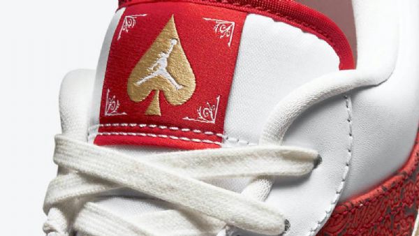 Pánské Boty Nike Air Jordan 1 Low Tops Spades Bílá Červená
