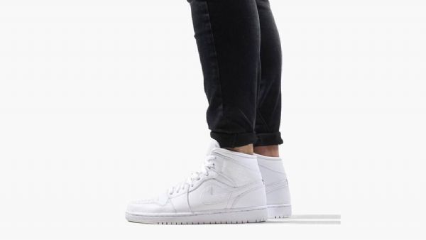 Pánské Boty Nike Air Jordan 1 Mid Tops Bílé