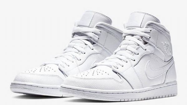 Pánské Boty Nike Air Jordan 1 Mid Tops Bílé