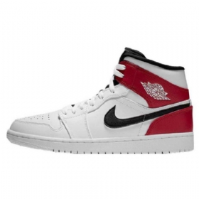Pánské Boty Nike Air Jordan 1 Mid Tops Bílý Červený