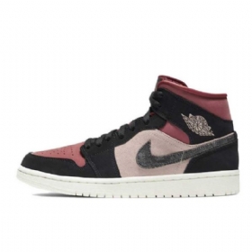 Pánské Boty Nike Air Jordan 1 Mid Tops Canyon Rust Černá Burgundy