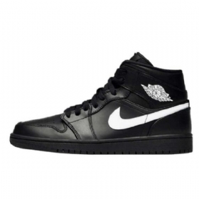Pánské Boty Nike Air Jordan 1 Mid Tops Černá Bílý