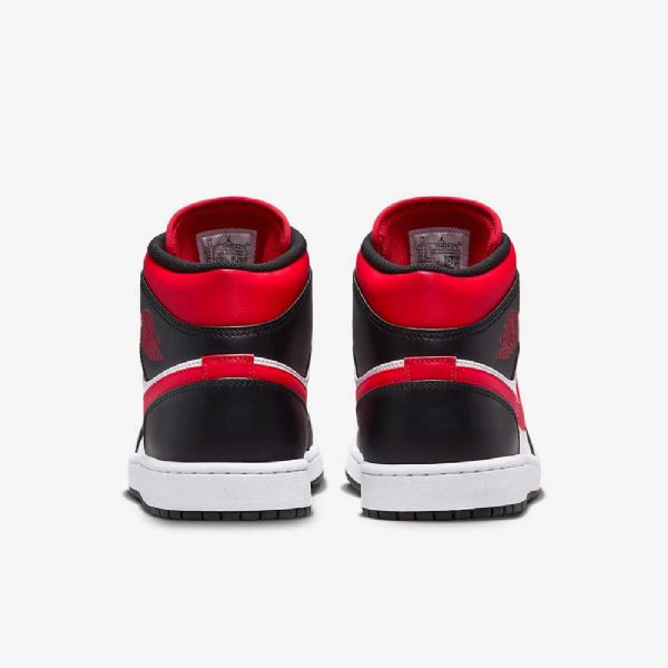 Pánské Boty Nike Air Jordan 1 Mid Tops Černá Bílý Červený