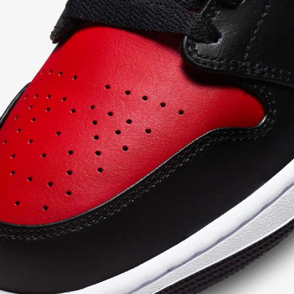 Pánské Boty Nike Air Jordan 1 Mid Tops Černá Bílý Červený