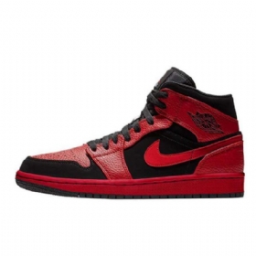 Pánské Boty Nike Air Jordan 1 Mid Tops Černá Červený