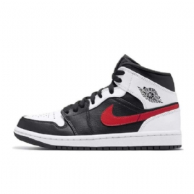 Pánské Boty Nike Air Jordan 1 Mid Tops Černá Červený Bílý